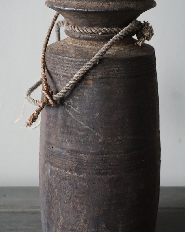 Rene Houtman Nepalese Houten Pot | Met Deksel | H30 x D12 cm