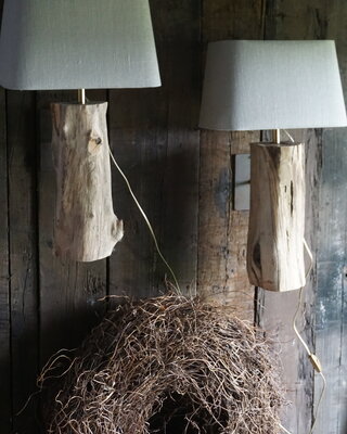 Rene Houtman Wandlamp/Muurlamp Oud Hout H47 x B15 - Exclusief Kap
