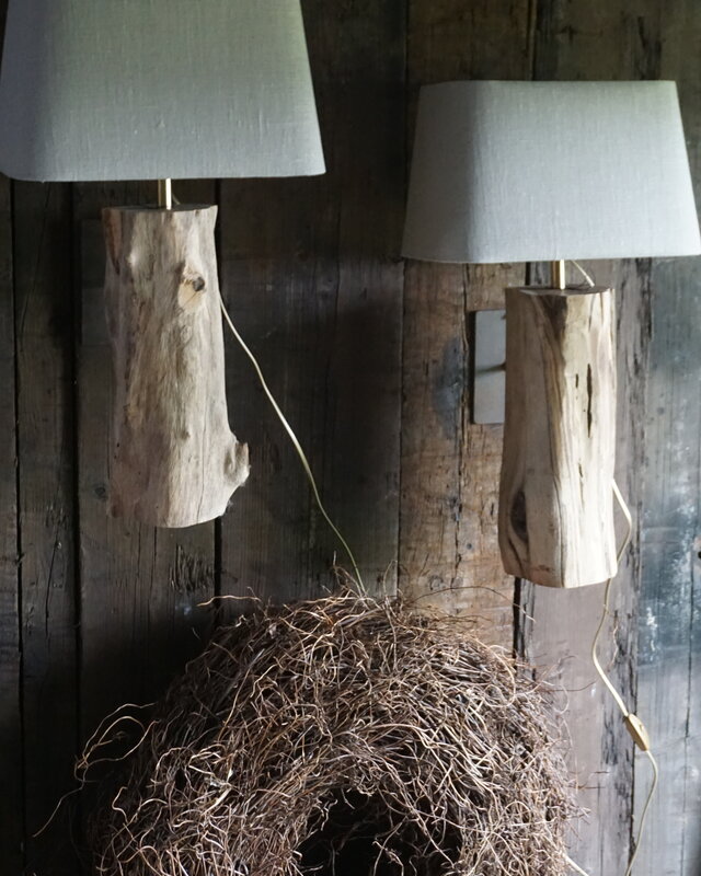 Rene Houtman Wandlamp/Muurlamp Oud Hout H47 x B15 - Exclusief Kap