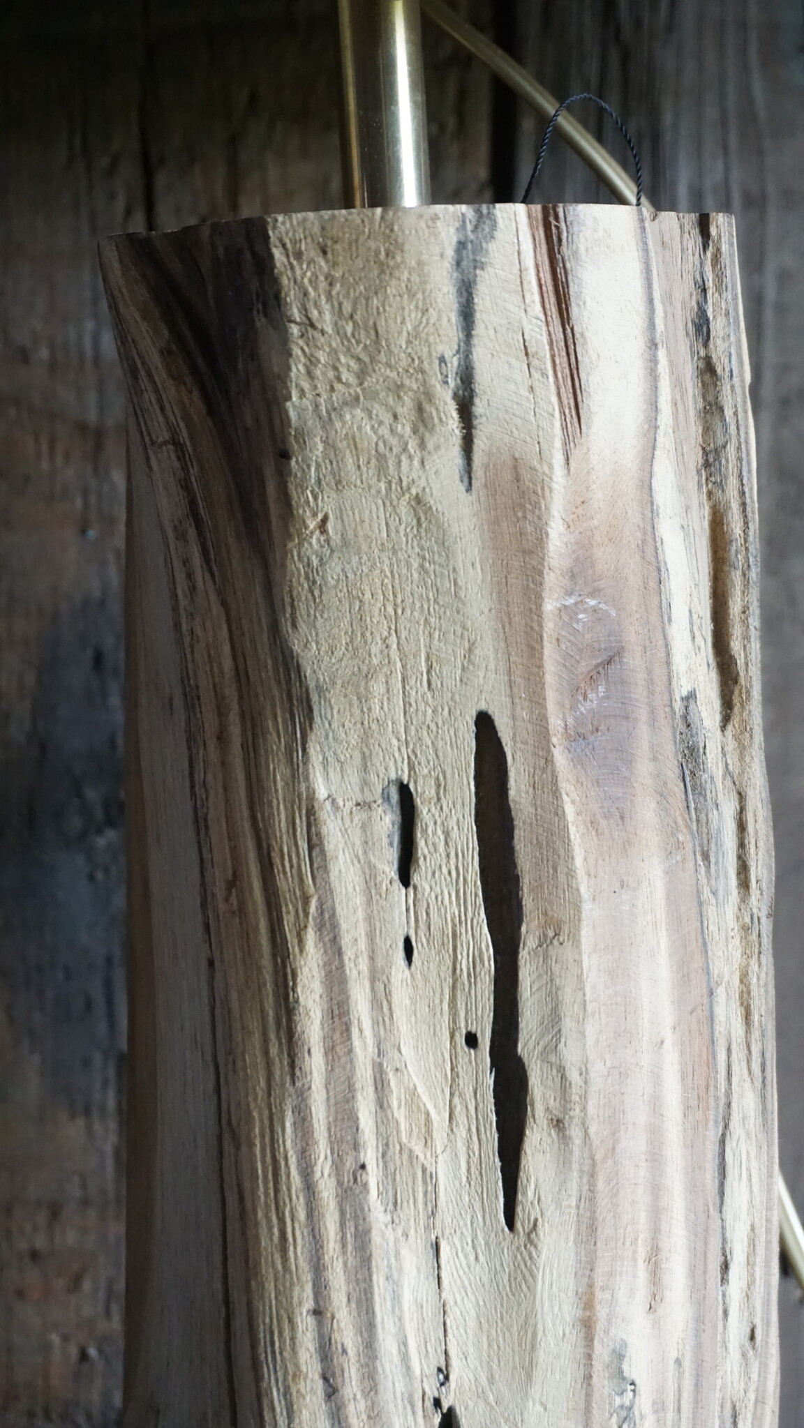 Rene Houtman Wandlamp/Muurlamp Oud Hout H47 x B15 - Exclusief Kap