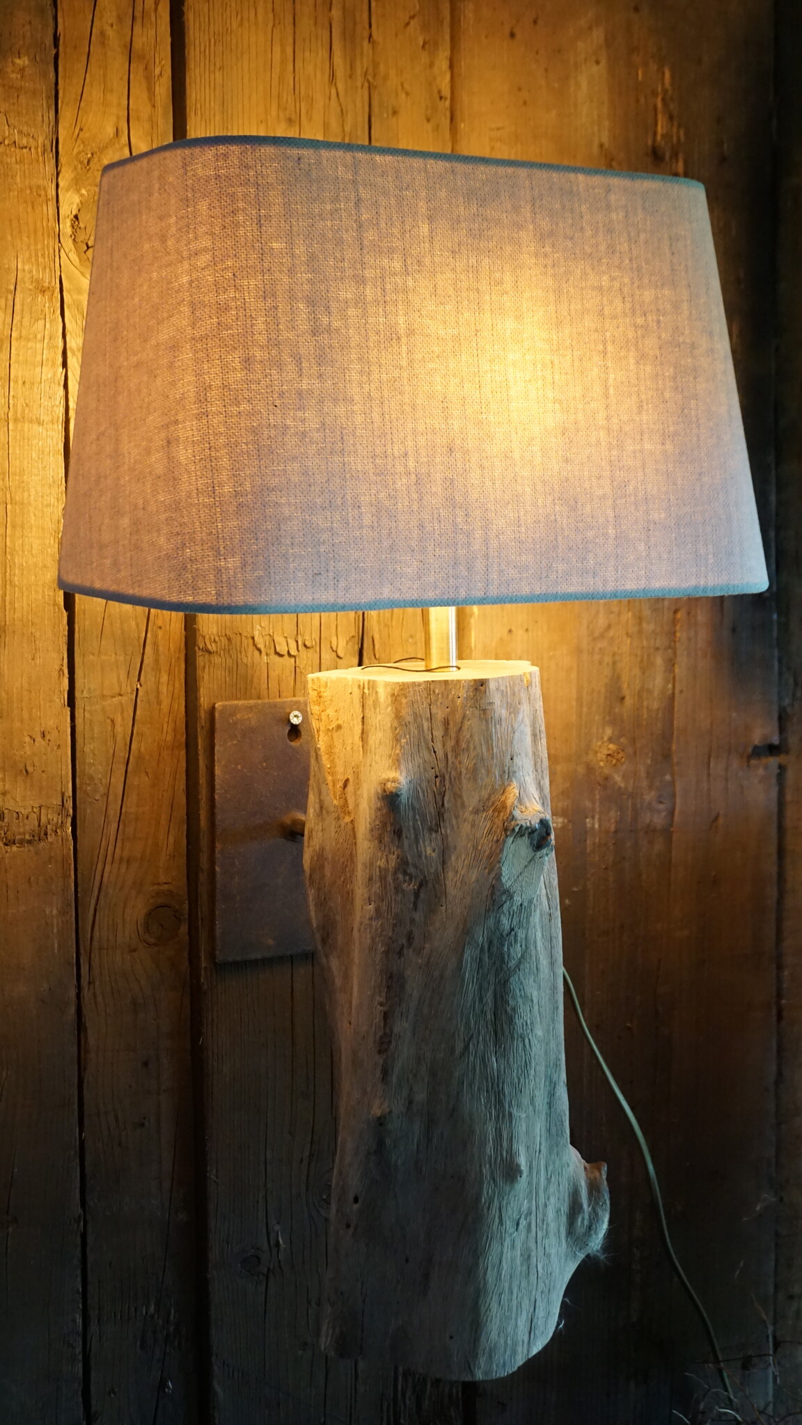 Rene Houtman Wandlamp/Muurlamp Oud Hout H47 x B15 - Exclusief Kap