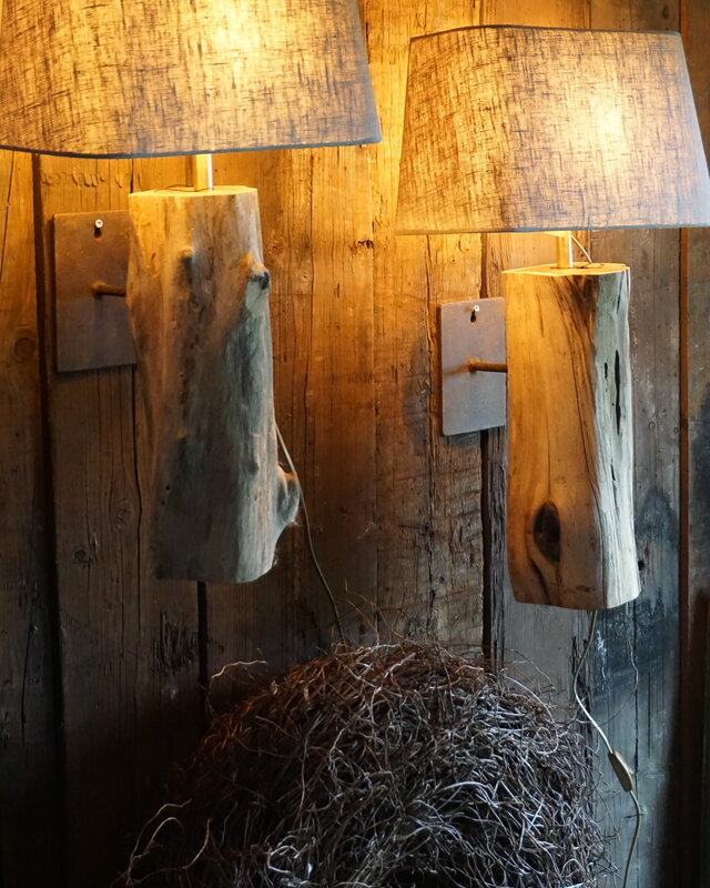 Rene Houtman Wandlamp/Muurlamp Oud Hout H47 x B15 - Exclusief Kap