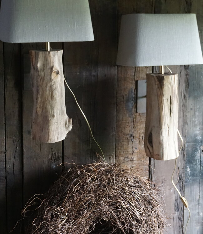 Rene Houtman Wandlamp Oud Hout H47 x B15 - Exclusief Kap