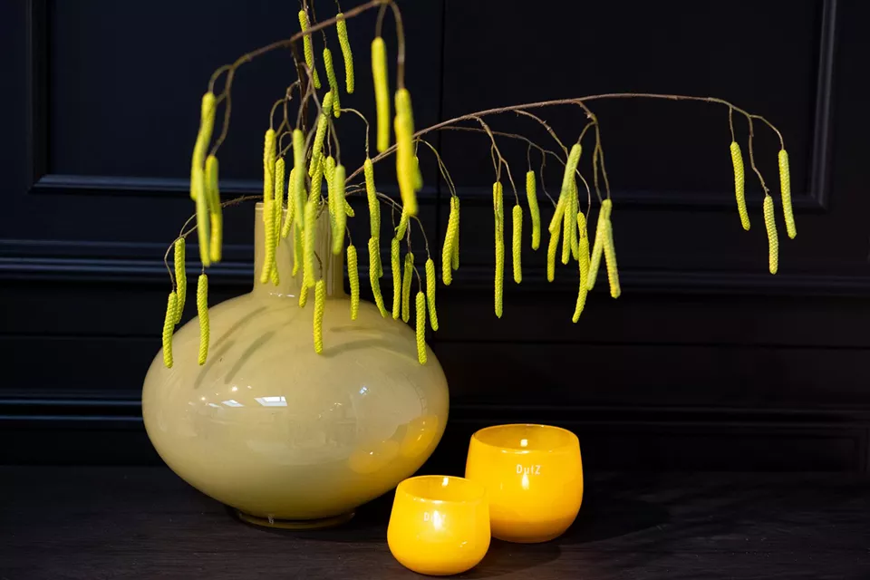 DutZ Vaas Darya | Chartreuse | H37 x D35 cm