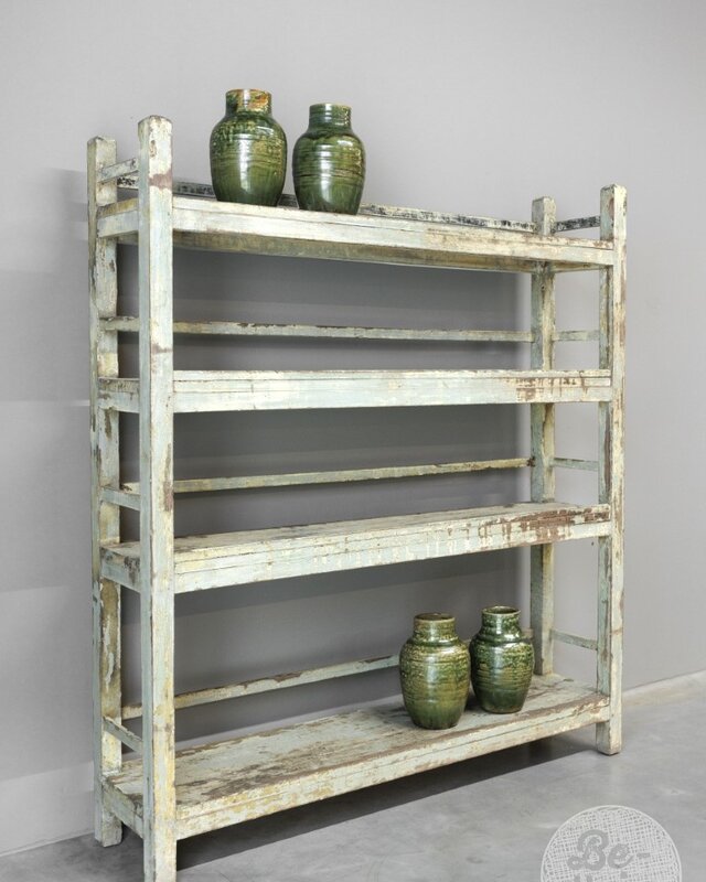 Be-Uniq Oud Houten Rek | India | H153 x B137 x D30 cm