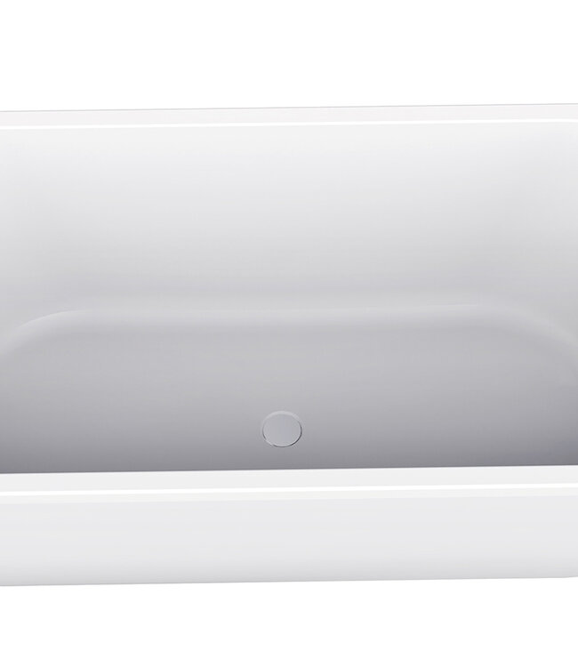 Wiesbaden Liora Half Vrijstaand Ligbad 180 x 80 Cm Acryl Mat Wit Met Waste Mat Wit