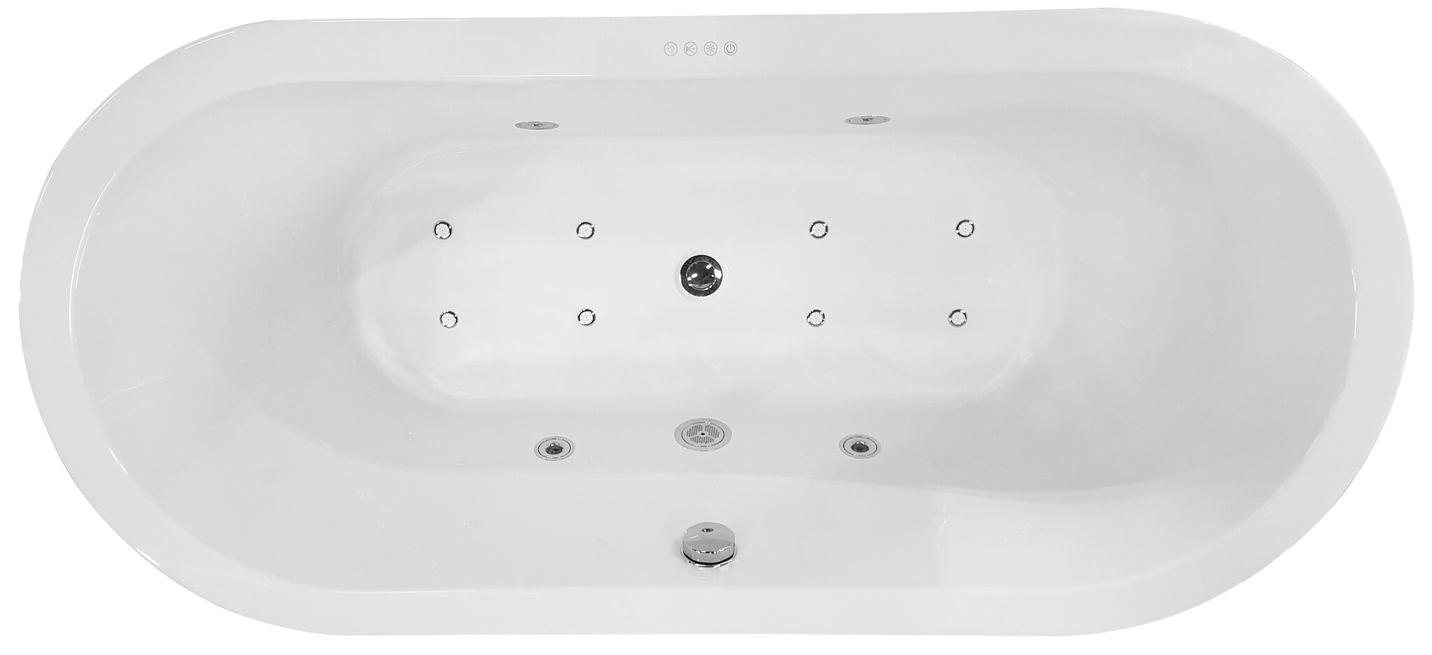 Wiesbaden Whirlpool Wiesbaden Libero Vrijstaand Ligbad 170x80x59 cm Inclusief Waste Wit