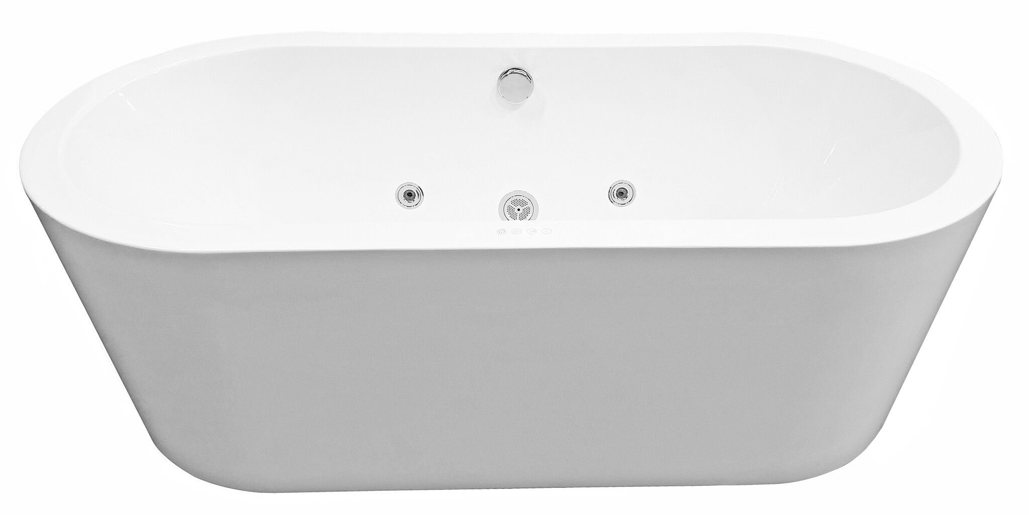 Wiesbaden Whirlpool Wiesbaden Libero Vrijstaand Ligbad 170x80x59 cm Inclusief Waste Wit