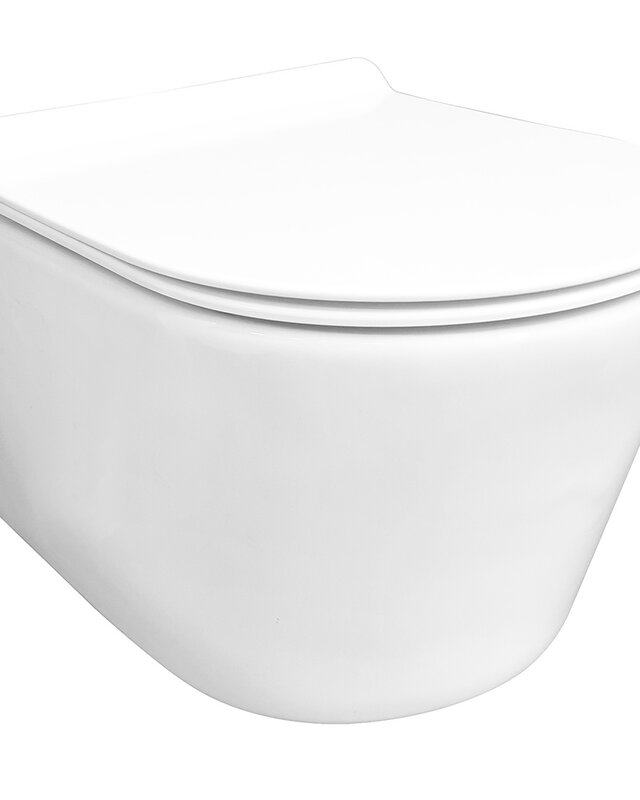 Wiesbaden Wandcloset Rimless Wiesbaden Sity Met Toiletzitting Softclose En Quick Release Glans Wit