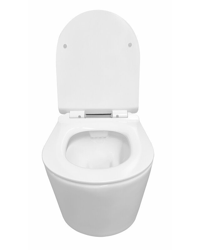 Wiesbaden Wandcloset Rimless Wiesbaden Sity Met Toiletzitting Softclose En Quick Release Glans Wit