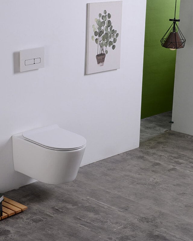 Wiesbaden Wandcloset Rimless Wiesbaden Sity Met Toiletzitting Softclose En Quick Release Glans Wit