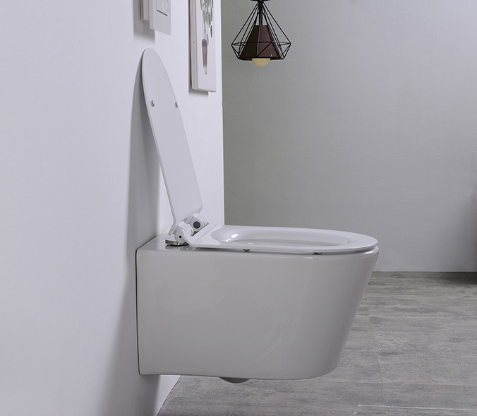 Wiesbaden Wandcloset Rimless Wiesbaden Sity Met Toiletzitting Softclose En Quick Release Glans Wit