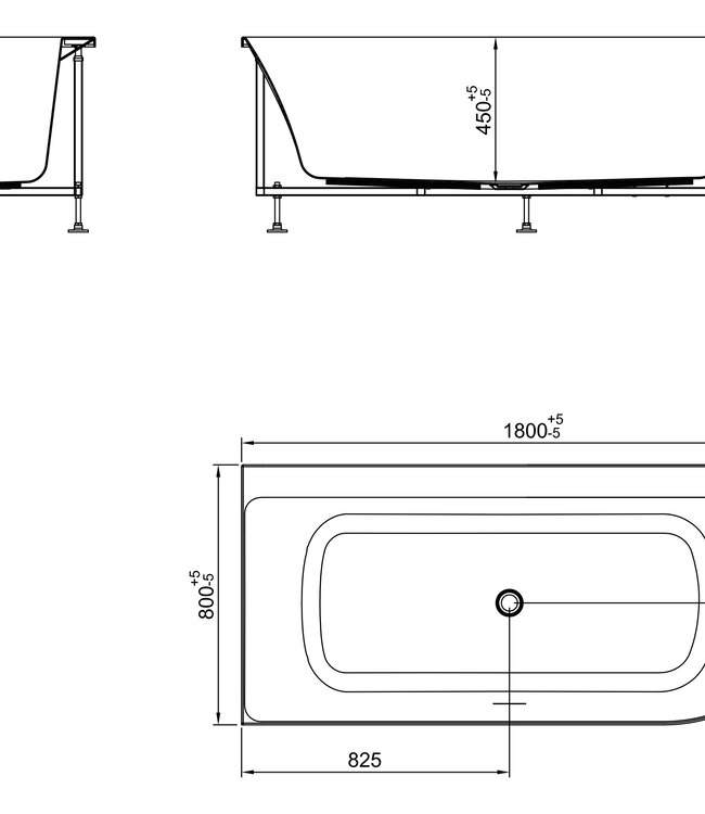 Wiesbaden Zenn Hoekbad Links | Mat Wit | 180 x 80 cm