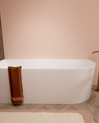 Wiesbaden Zenn Hoekbad Links | Mat Wit | 180 x 80 cm