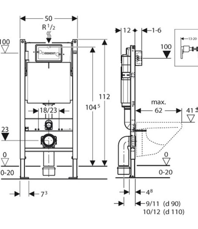 Wiesbaden Inbouwreservoir Geberit Duofix UP-100