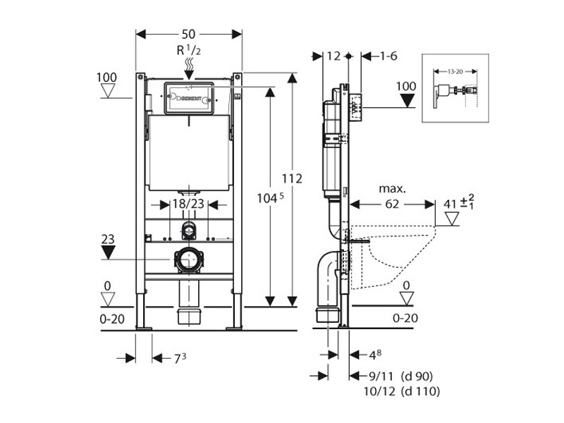 Wiesbaden Inbouwreservoir Geberit Duofix UP-100