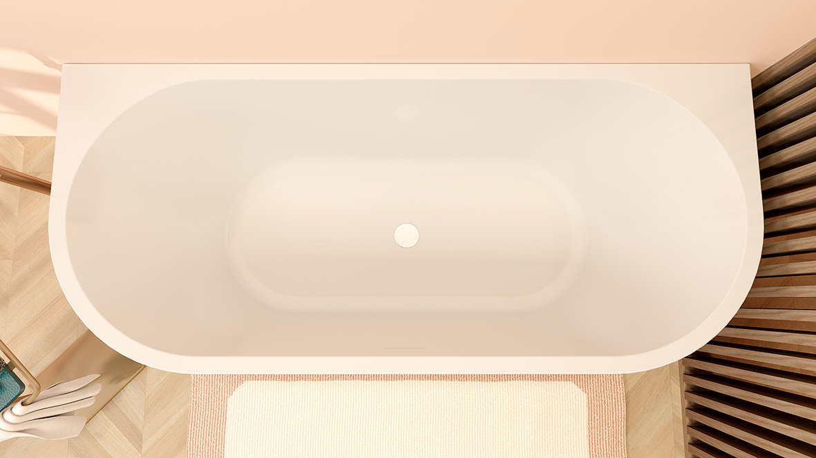 Wiesbaden Liora Half Vrijstaand Ligbad | 170 x 75 cm | Glans Wit