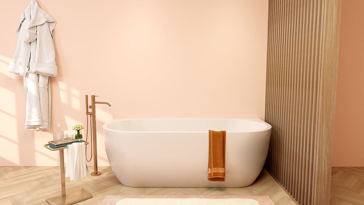 Wiesbaden Liora Half Vrijstaand Ligbad | 170 x 75 cm | Glans Wit
