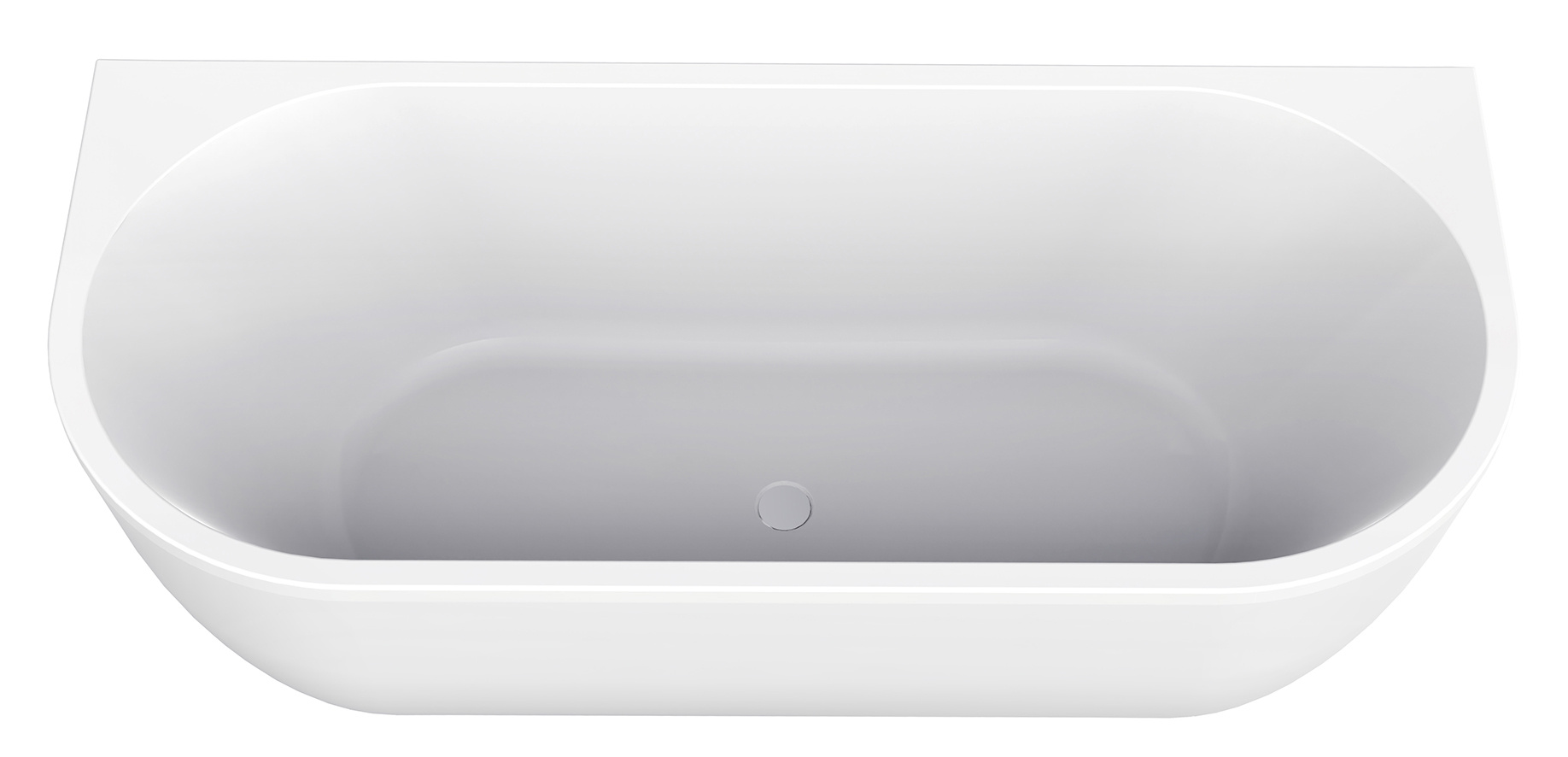 Wiesbaden Liora Half Vrijstaand Ligbad | 170 x 75 cm | Glans Wit