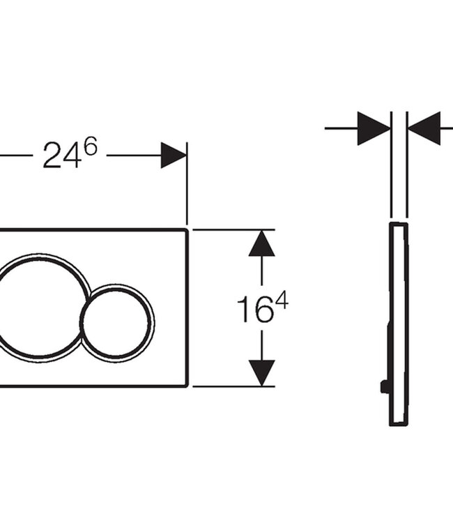 Wiesbaden Drukplaat Geberit Sigma 01 Mat Chroom