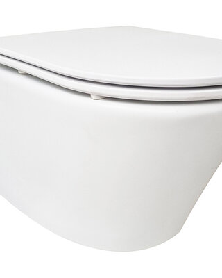 Wiesbaden Wandcloset Vesta Wiesbaden Rimless Met Flatline Toiletzitting Softclose En Quick Release Mat Wit