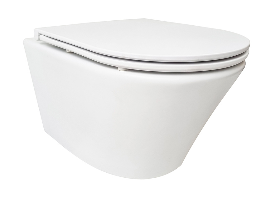 Wiesbaden Wandcloset Vesta Wiesbaden Rimless Met Flatline Toiletzitting Softclose En Quick Release Mat Wit