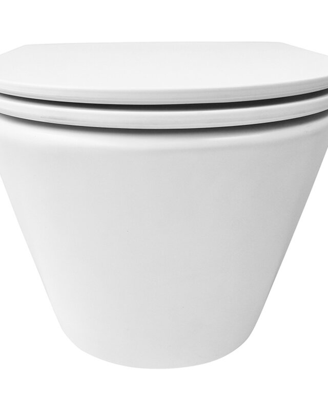 Wiesbaden Wandcloset Vesta Wiesbaden Rimless Met Flatline Toiletzitting Softclose En Quick Release Mat Wit