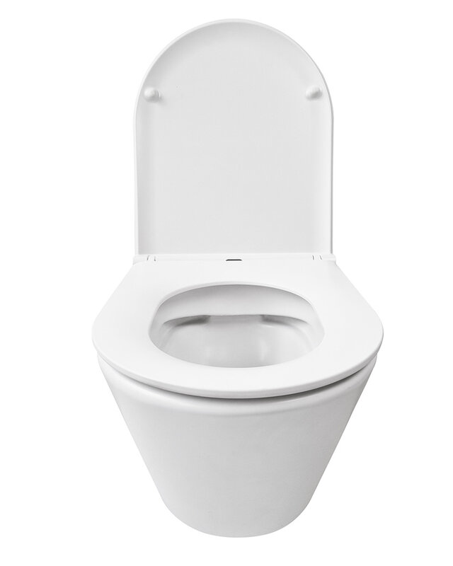Wiesbaden Wandcloset Vesta Wiesbaden Rimless Met Flatline Toiletzitting Softclose En Quick Release Mat Wit