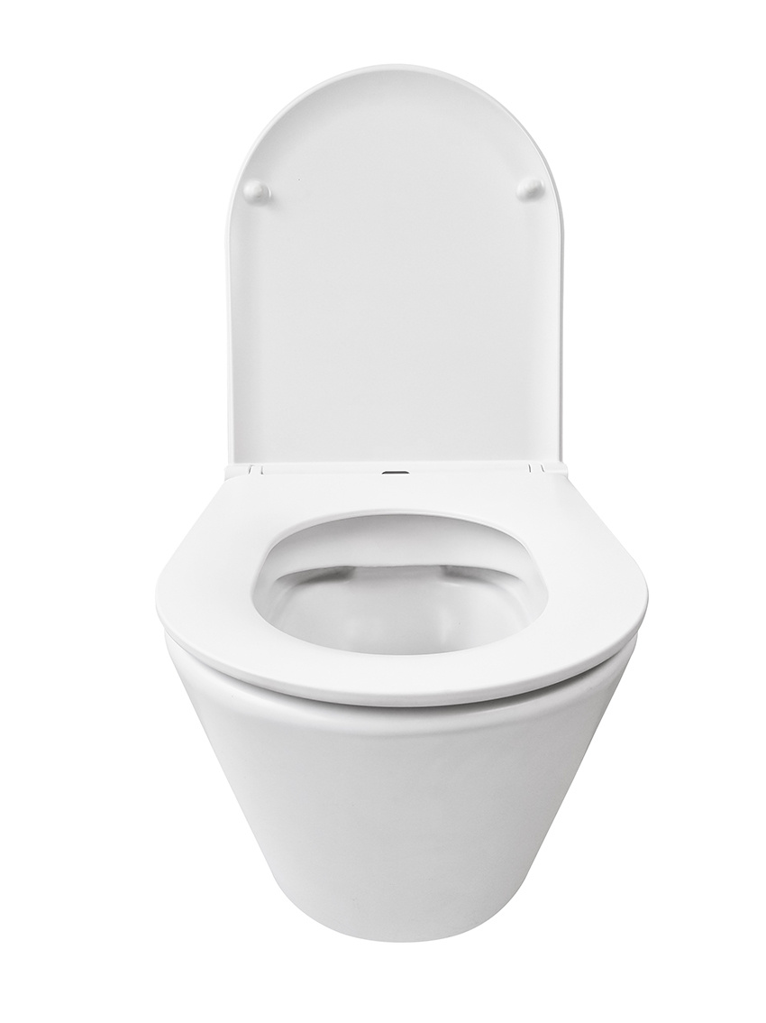 Wiesbaden Wandcloset Vesta Wiesbaden Rimless Met Flatline Toiletzitting Softclose En Quick Release Mat Wit
