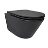 Wandcloset Vesta Tornado Flush Wiesbaden Met Flatline Toiletzitting Softclose En Quick Release Mat Zwart