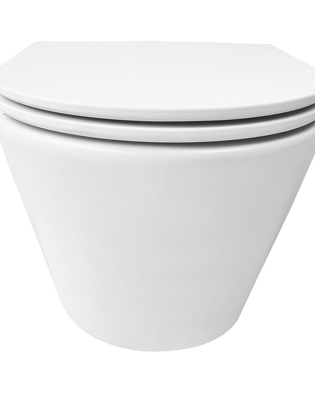 Wiesbaden Wandcloset Vesta Rimless Tornado Flush Wiesbaden Met Flatline Toiletzitting Softclose En Quick Release Mat Wit