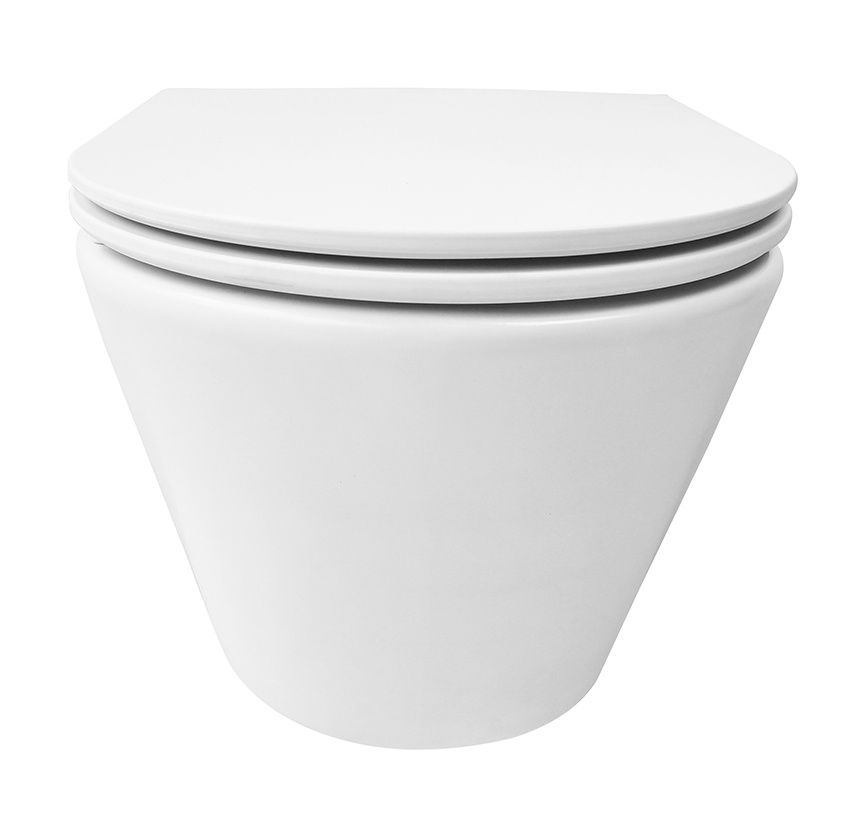 Wiesbaden Wandcloset Vesta Rimless Tornado Flush Wiesbaden Met Flatline Toiletzitting Softclose En Quick Release Mat Wit