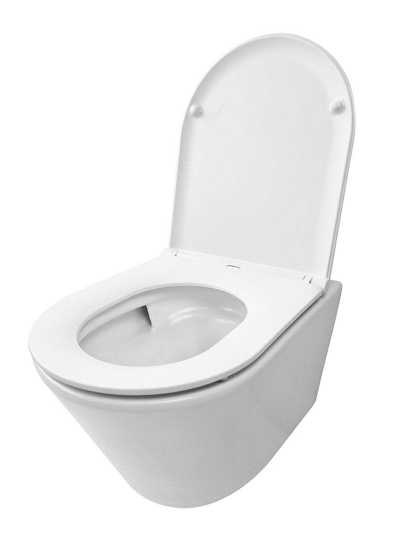 Wiesbaden Wandcloset Vesta Rimless Tornado Flush Wiesbaden Met Flatline Toiletzitting Softclose En Quick Release Mat Wit