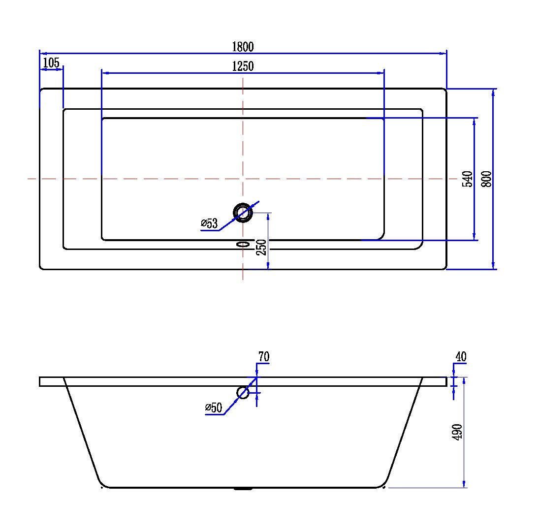 Wiesbaden Santino Inbouw Duo Ligbad | Mat Wit | 180 x 80 cm
