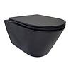 Wandcloset Stereo Rimless Wiesbaden Met Flatline Toiletzitting Softclose En Quick Release Mat Zwart