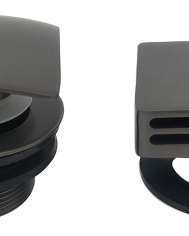 Wiesbaden Set Knop & Plug Badoverloopcombinatie | Gun Metal