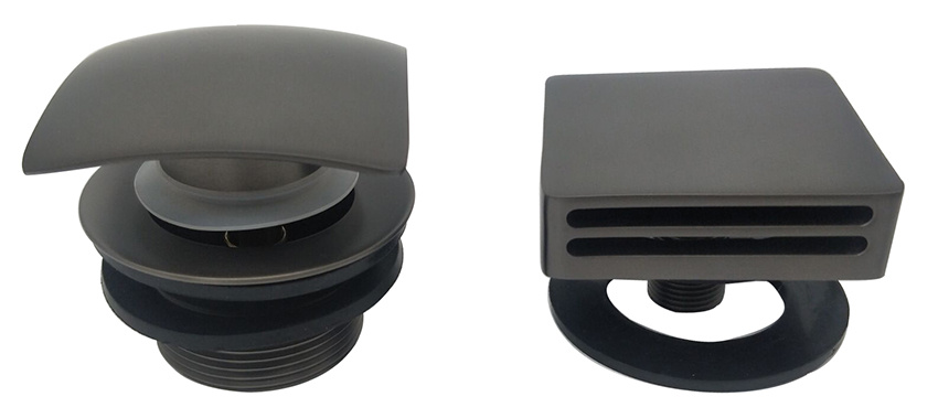 Wiesbaden Set Knop & Plug Badoverloopcombinatie | Gun Metal