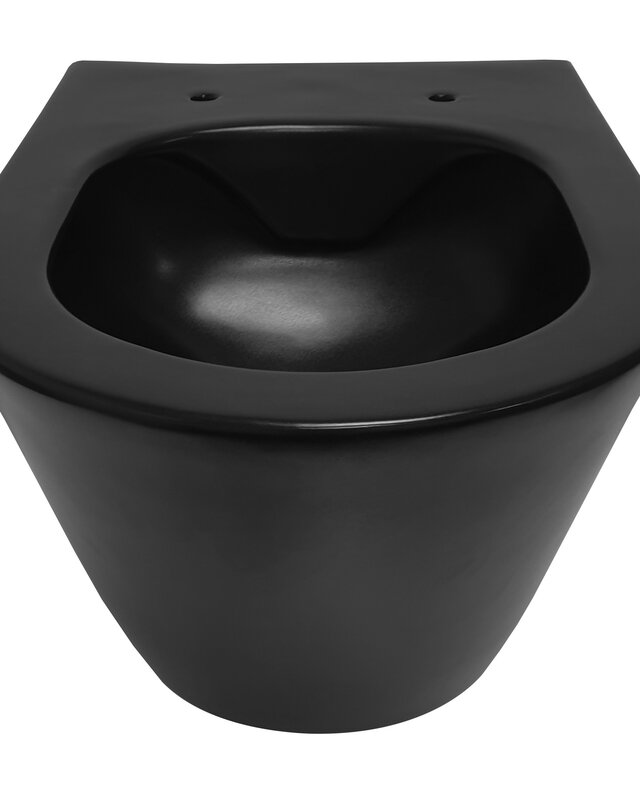 Wiesbaden Wandcloset Stereo Rimless Wiesbaden Met Vesta Toiletzitting Mat Zwart