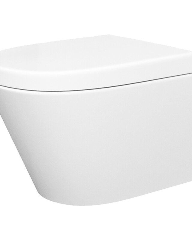 Wiesbaden Wandcloset Stereo Rimless Wiesbaden Met Vesta Toiletzitting Glans Wit