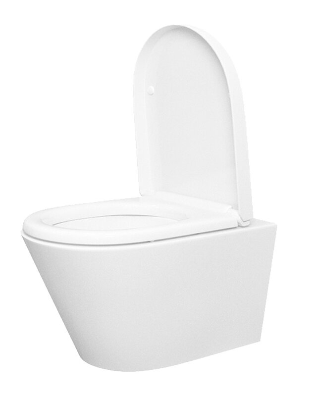 Wiesbaden Wandcloset Stereo Rimless Wiesbaden Met Vesta Toiletzitting Glans Wit
