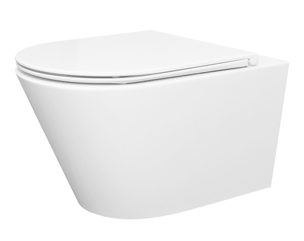 Wiesbaden Wandcloset Stereo Rimless Wiesbaden Met Flatline Toiletzitting Glans Wit