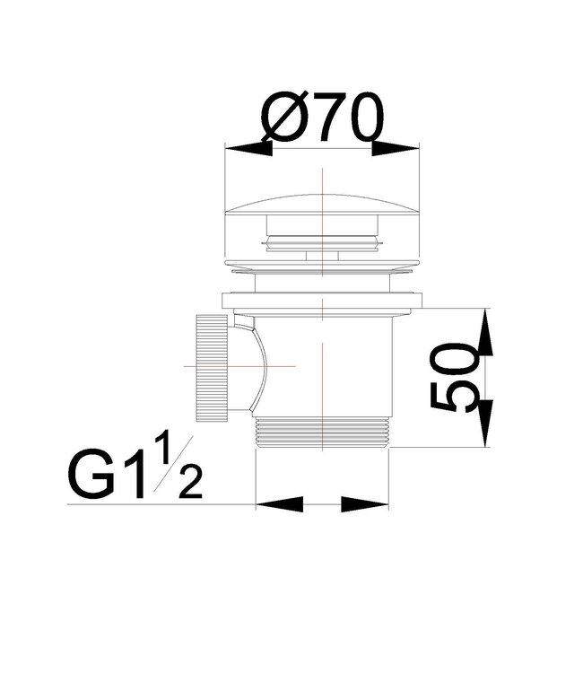 Wiesbaden Caral Clickwaste Badafvoer | Geborsteld Messing | 1 1/2''