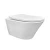 Wandcloset Vesta Rimless Tornado Flush Wiesbaden met Slim Toiletzitting Softclose Glans Wit