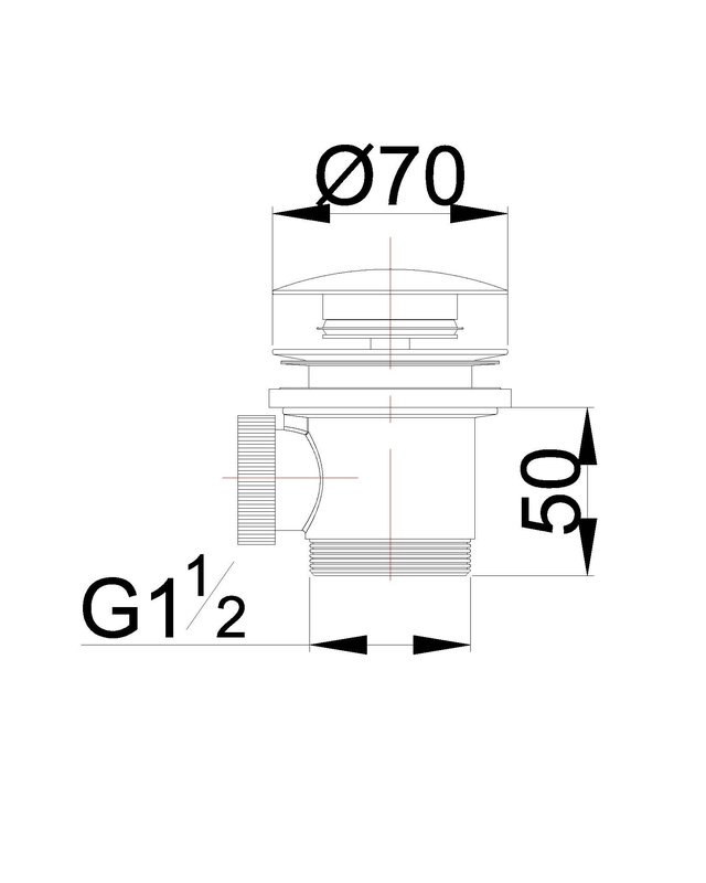 Wiesbaden Caral Clickwaste Badafvoer | Mat Zwart | 1 1/2''