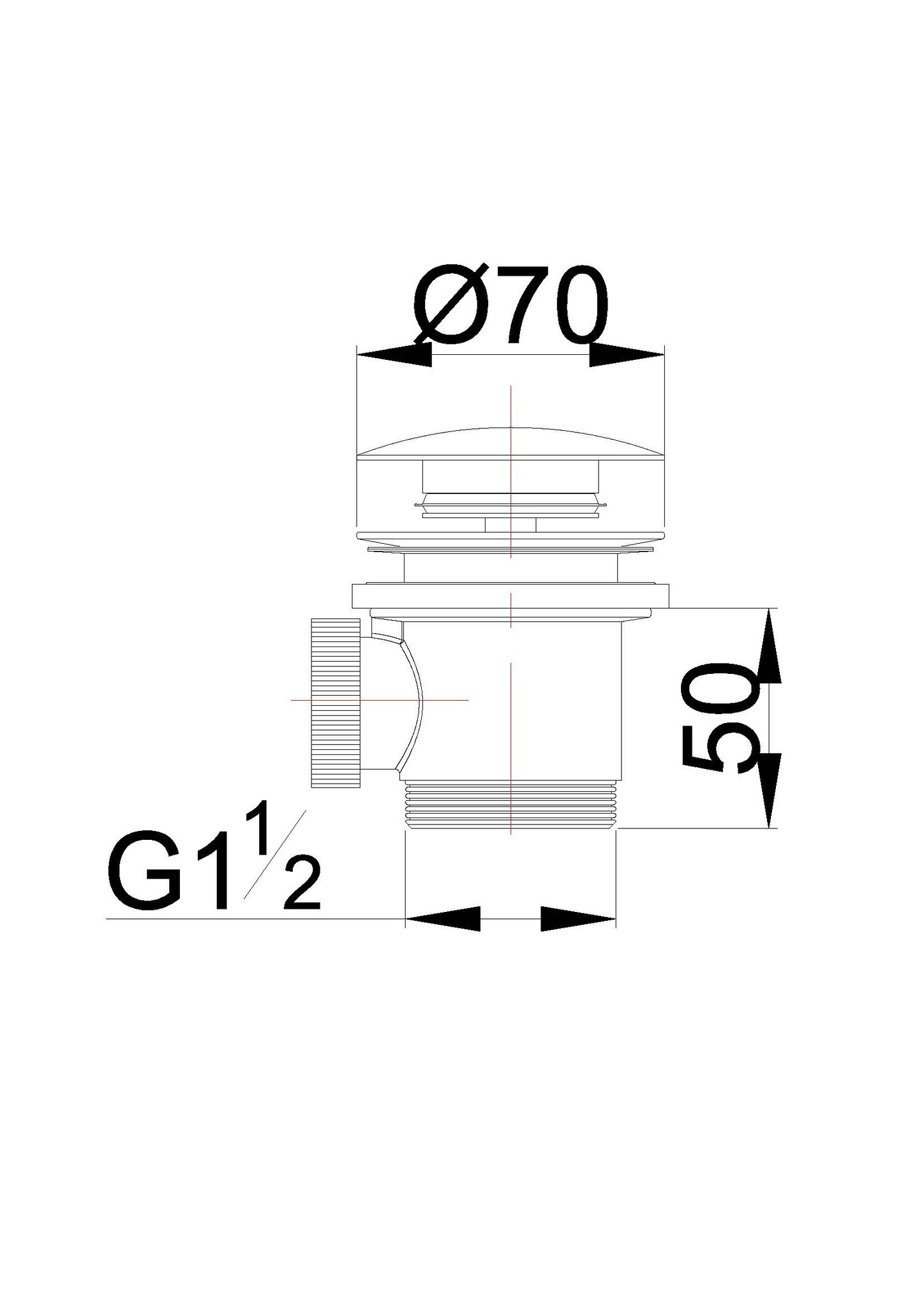 Wiesbaden Caral Clickwaste Badafvoer | Geborsteld Staal | 1 1/2''