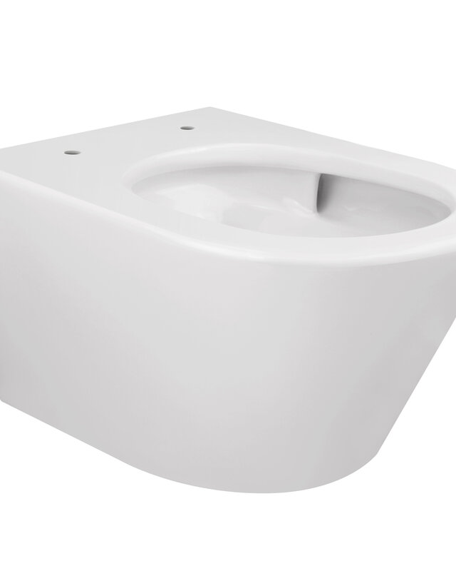 Wiesbaden Wandcloset Vesta Rimless Tornado Flush Wiesbaden met Softclose Toiletzitting Glans Wit