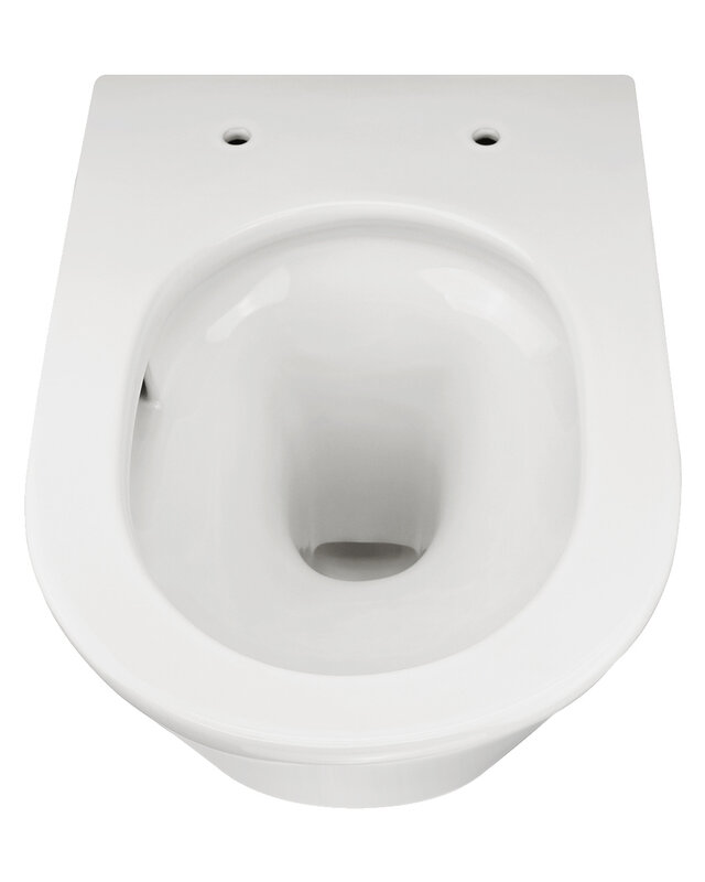 Wiesbaden Wandcloset Vesta Rimless Tornado Flush Wiesbaden met Softclose Toiletzitting Glans Wit