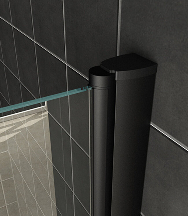 Wiesbaden Orbit Badwand | Draaibaar | 150 x 80 cm | Mat Zwart