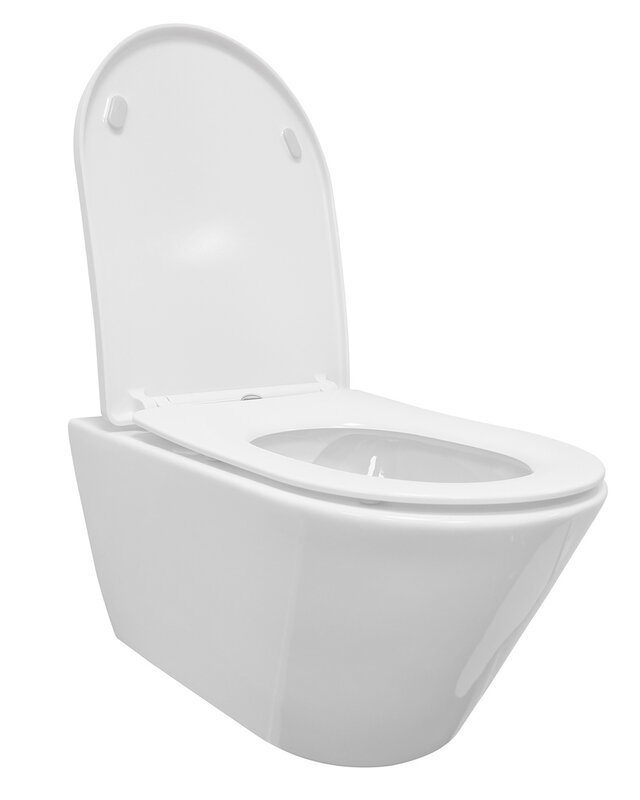 Wiesbaden Wandcloset Stereo Rimless Wiesbaden Met Softclose Shade Toiletzitting Glans Wit