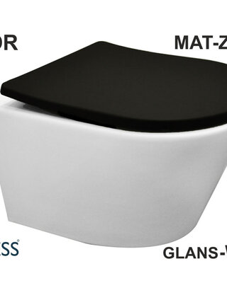 Wiesbaden Wandcloset Vesta Junior Wiesbaden Junior Diepspoel Randloos Wit Inclusief Flatline Zitting Mat Zwart